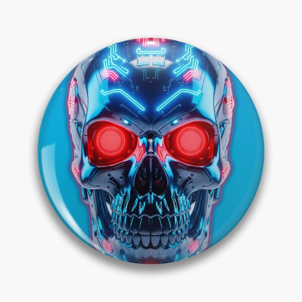 Item preview, Cybernetic Skull Circuit Board Neon Robot designed and sold by powersunlight.