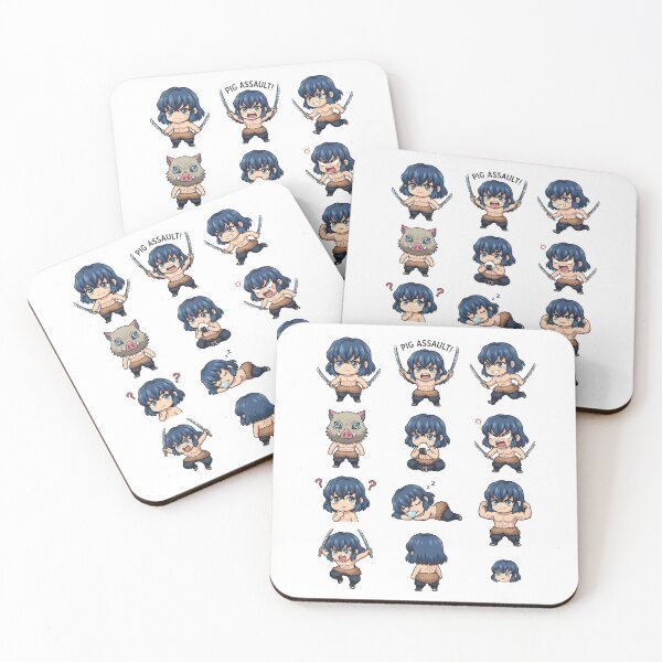 Item preview, Inosuke Hashibira Chibi Sticker Pack Art designed and sold by Innova_Creations.