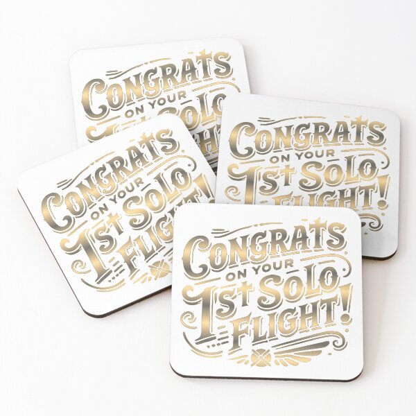 Item preview, Congrats on your 1st Solo Flight! (gold) designed and sold by LAPilotGirl.