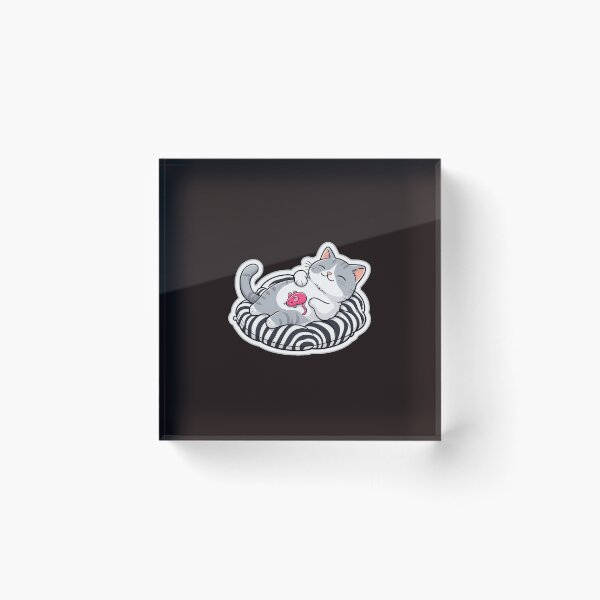 Item preview, Cute Sleeping Cat with Mouse Illustration designed and sold by The Salted Lime Cape Cod .