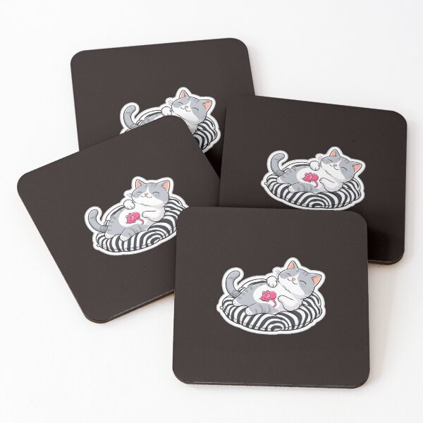 Item preview, Cute Sleeping Cat with Mouse Illustration designed and sold by The Salted Lime Cape Cod .