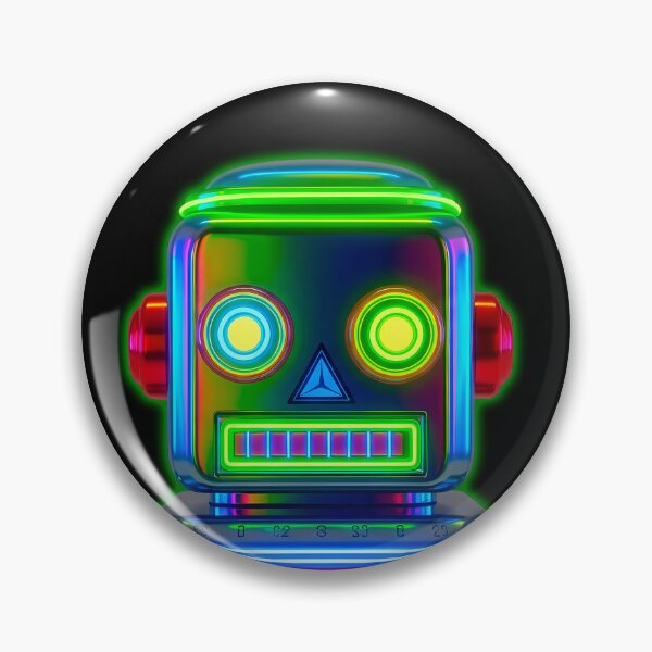 Item preview, Vintage Neon Tin Toy Robot Cyborg Aesthetic designed and sold by powersunlight.