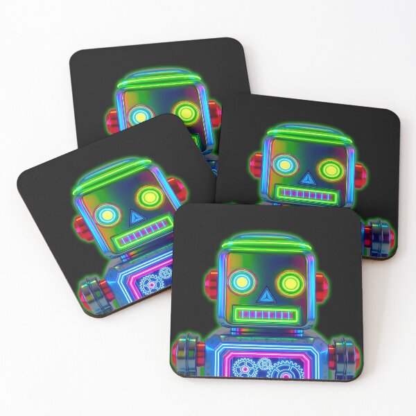 Item preview, Vintage Neon Tin Toy Robot Cyborg Aesthetic designed and sold by powersunlight.