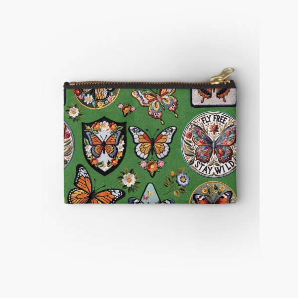 Item preview, Embroidery-Inspired Butterfly Badge Pattern Vintage Patch Collector Design designed and sold by Veata.