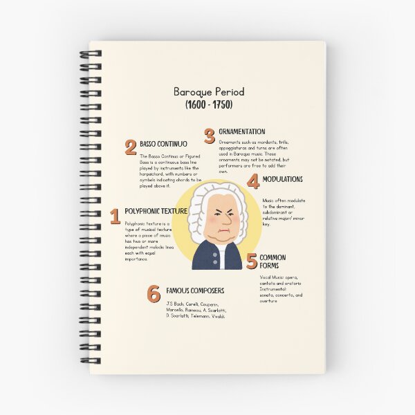 Item preview, Music in Baroque Period Poster with Bach designed and sold by ACube Piano Studio.