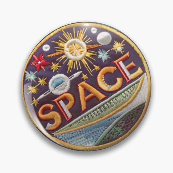 Item preview, Space Age Patch Collector Pattern Retro UFO and Planet Badge Design designed and sold by Veata.