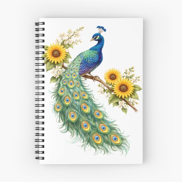 Item preview, Colorful Peacock With Sunflowers designed and sold by FREENATION2026.