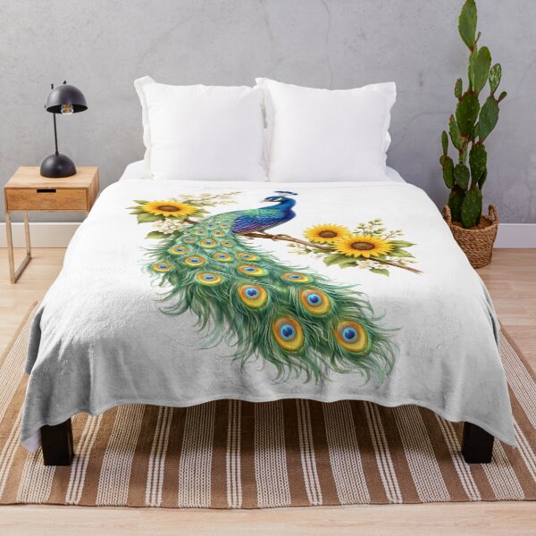 Item preview, Colorful Peacock With Sunflowers designed and sold by FREENATION2026.
