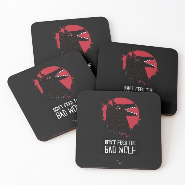 Item preview, Don't Feed The Bad Wolf - Dark Minimalist Wolf Graphic Design designed and sold by Sunnay1989.