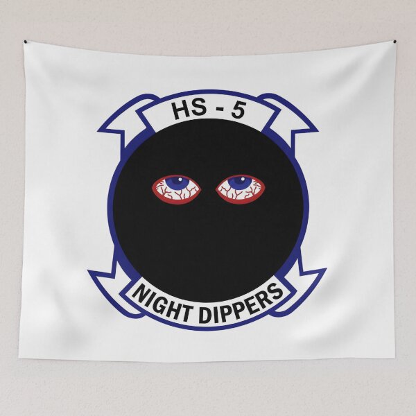 Item preview, Official Insignia of Helicopter Anti-Submarine Squadron Five (HS-5) "Night Dippers" designed and sold by CharlieDesings.