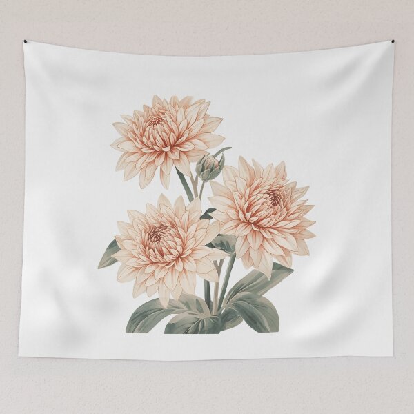 Item preview, Chrysanthemum Watercolor Design – Korean Minhwa Floral Print designed and sold by VibranPalette.