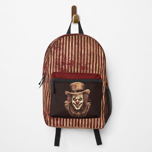 Item preview, Twisted Grin Clown Backpack Dark Carnival Horror Design designed and sold by Veata.
