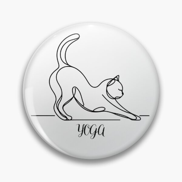 Item preview, Minimalist Yoga Cat Line Art Stretch  designed and sold by SandyCandyLab.