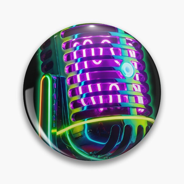 Item preview, Neon Purple Vintage Microphone - Retro Music Synthwave Art designed and sold by powersunlight.