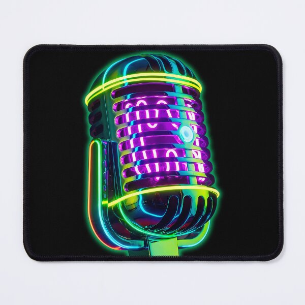 Item preview, Neon Purple Vintage Microphone - Retro Music Synthwave Art designed and sold by powersunlight.