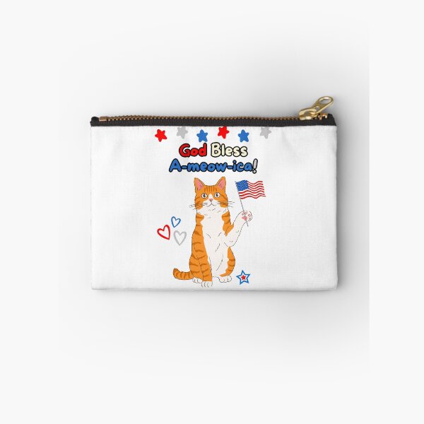 Item preview, 4th of July God Bless A-meow-ica Orange Tabby Cat designed and sold by MYCatStuff.