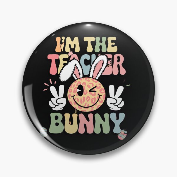 Item preview, Groovy Smile Face I'm The Teacher Bunny Nurse Easter Day designed and sold by Sutvaomom.