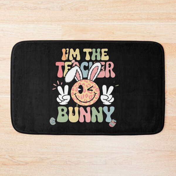Item preview, Groovy Smile Face I'm The Teacher Bunny Nurse Easter Day designed and sold by Sutvaomom.