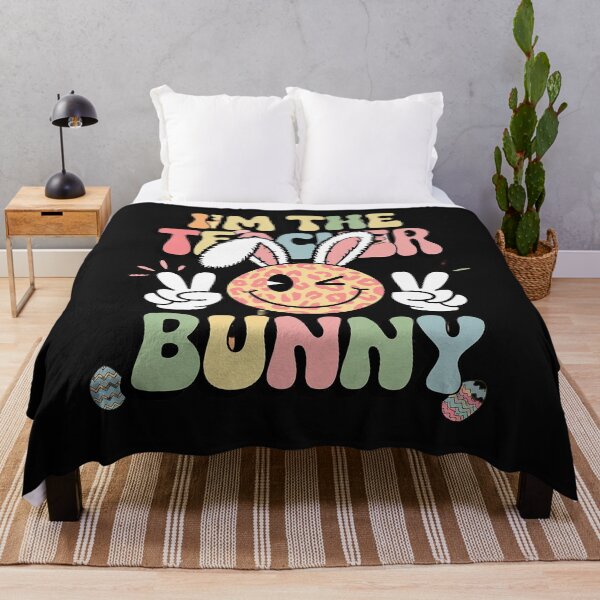 Item preview, Groovy Smile Face I'm The Teacher Bunny Nurse Easter Day designed and sold by Sutvaomom.