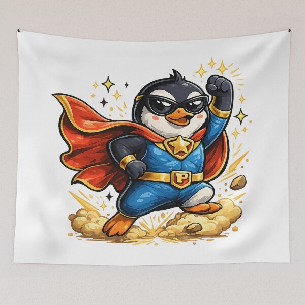 Item preview, Superhero Penguin | Cute Cartoon Penguin Hero with Cape | Funny Animal Superpower Design designed and sold by dreameroriginal.