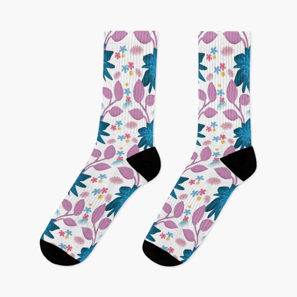 Item preview, Dark Floral Seamless Pattern Teal Blue Flowers Pink Leaves Botanical Print designed and sold by HopeAndHustle.