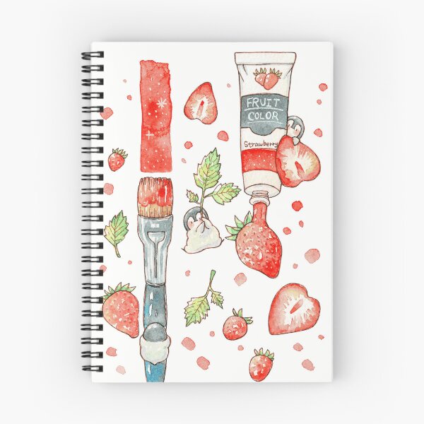 Item preview, Diseño de materiales de arte en acuarela con fresas frescas designed and sold by Atomikart.
