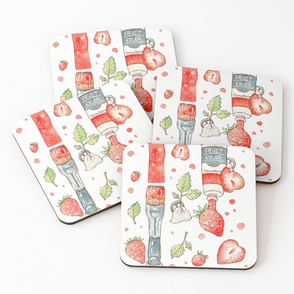 Item preview, Fresh Strawberry Watercolor Art Supplies Design designed and sold by Atomikart.