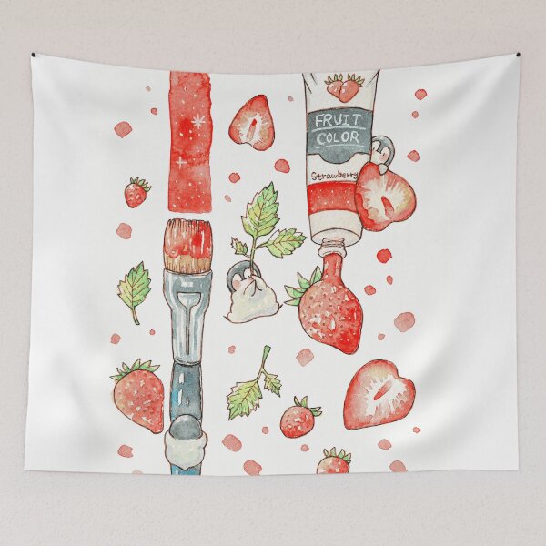 Item preview, Diseño de materiales de arte en acuarela con fresas frescas designed and sold by Atomikart.