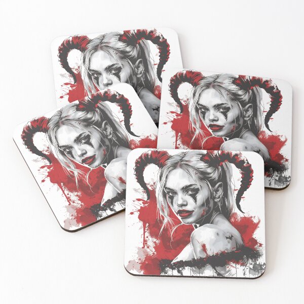 Item preview, Gothic Clown Portrait – Dark Feminine Horror Red Black Aesthetic Art designed and sold by Abbaddon Designs.