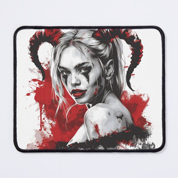 Item preview, Gothic Clown Portrait – Dark Feminine Horror Red Black Aesthetic Art designed and sold by Abbaddon Designs.