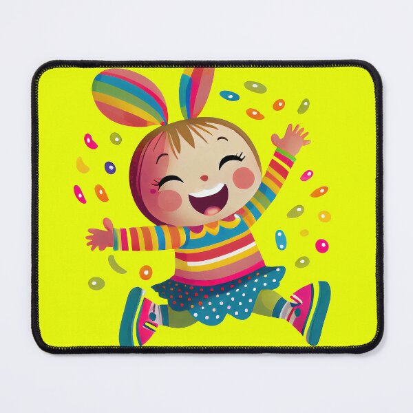 Item preview, Cheerful rabbit girl. Cute cartoon bunny on a white background designed and sold by ArtEventET.