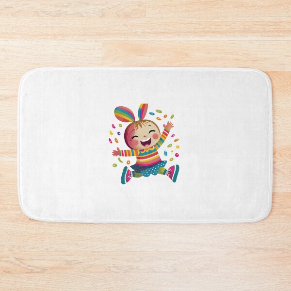 Item preview, Cheerful rabbit girl. Cute cartoon bunny on a white background designed and sold by ArtEventET.