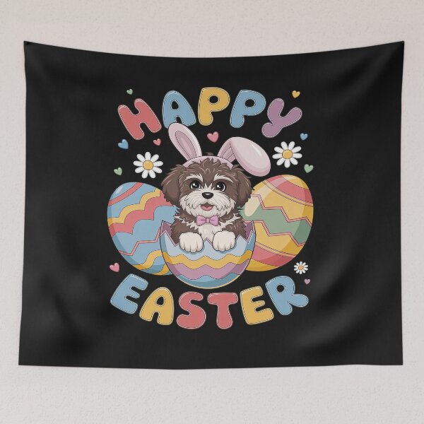 Item preview, Happy Easter Colorful Bunny Bernedoodle In Eggs Owner Kids designed and sold by Thamngan.