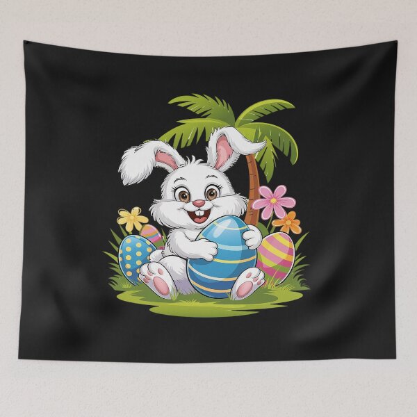 Item preview, Happy Easter Day Easter Bunny With Colorful Easter Eggs designed and sold by Thamngan.