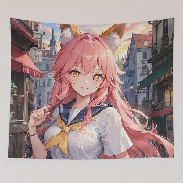 Item preview, Tamamo no Mae Fate Grand Order School Street Smile designed and sold by TanglenRabbit.
