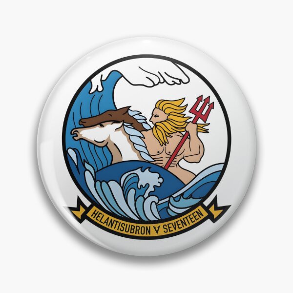 Item preview, Official Heritage Insignia of Helicopter Anti-Submarine Squadron Seventeen (HS-17) "Neptune's Raiders" designed and sold by CharlieDesings.