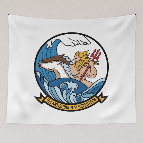 Item preview, Official Heritage Insignia of Helicopter Anti-Submarine Squadron Seventeen (HS-17) "Neptune's Raiders" designed and sold by CharlieDesings.