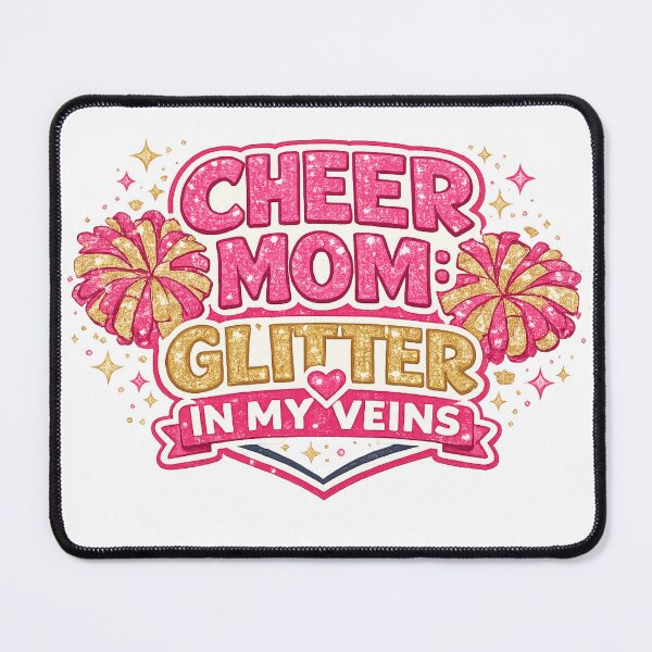 Item preview, Cheer Mom Glitter In My Veins Sparkle Pom Pom Cheerleading Graphic designed and sold by HobsS.
