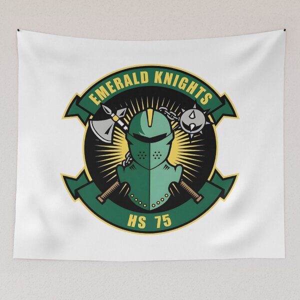 Item preview, Official Heritage Insignia of Helicopter Anti-Submarine Squadron Seventy-Five (HS-75) "Emerald Knights" designed and sold by CharlieDesings.