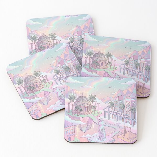 Item preview, Surreal Vaporwave City in the Clouds designed and sold by aashcreat.