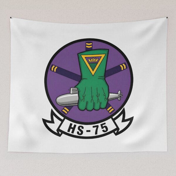 Item preview, Official Heritage Insignia of Helicopter Anti-Submarine Squadron Seventy-Five (HS-75) "Nightcurlers" designed and sold by CharlieDesings.