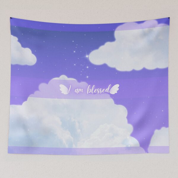 Item preview, I Am Blessed Pastel Purple Starry Sky Affirmation designed and sold by Vaeliss.