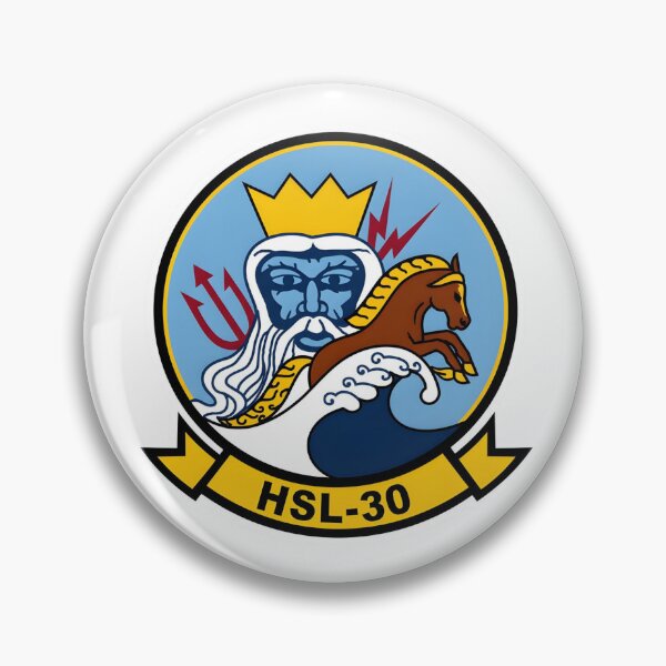 Item preview, Official Heritage Insignia of Helicopter Anti-Submarine Squadron Light Thirty (HSL-30) "Neptune’s Horsemen" designed and sold by CharlieDesings.