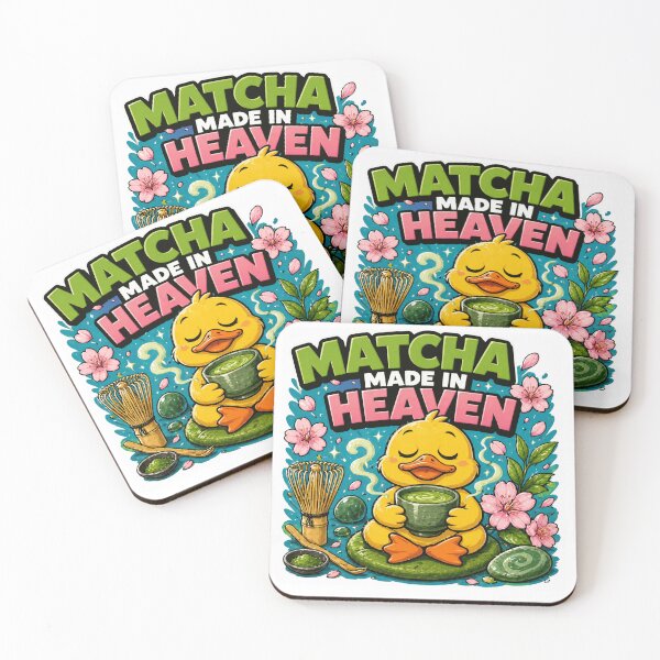 Item preview, Matcha Made in Heaven - Cute Zen Duck & Cherry Blossom Art designed and sold by BrewmarkStudio.
