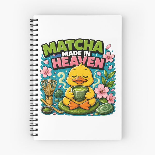 Item preview, Matcha Made in Heaven - Cute Zen Duck & Cherry Blossom Art designed and sold by BrewmarkStudio.