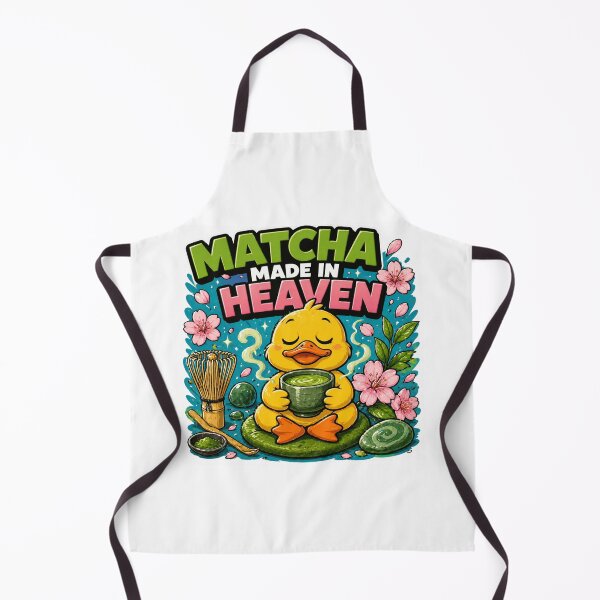 Item preview, Matcha Made in Heaven - Cute Zen Duck & Cherry Blossom Art designed and sold by BrewmarkStudio.