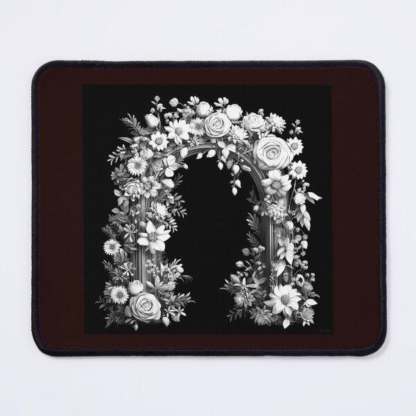 Item preview, Black and White Floral Arch | Elegant Botanical Frame Art designed and sold by inkoutninja.