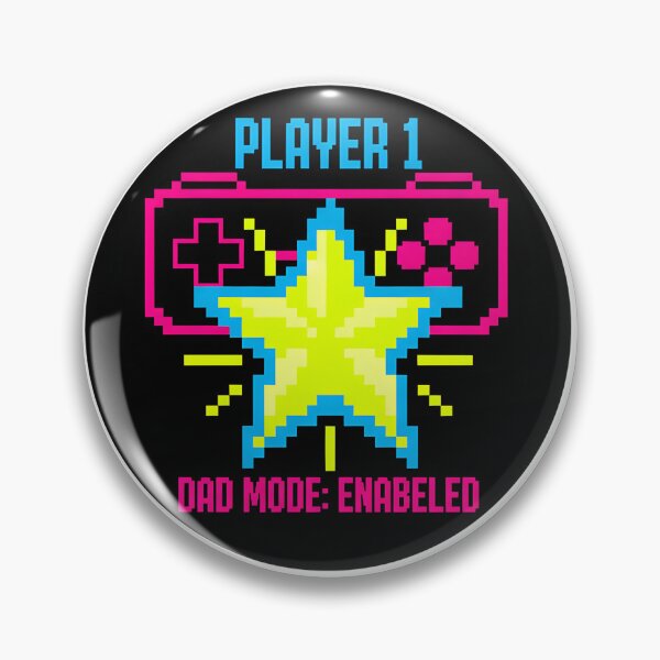 Artikelvorschau, Spieler 1: Vatermodus aktiviert – Retro-Gamer-Neonpixel-Aufkleber entworfen und verkauft von FestivityFinds.