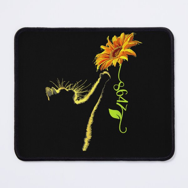 Item preview, Aesthetic Yellow Cat Silhouette Reaching For Golden Sunflower Floral Nature Art designed and sold by EvandSolis.