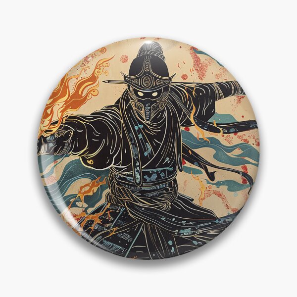 Item preview, A Japanese sorcerer casting a spell designed and sold by whiteblackcat.